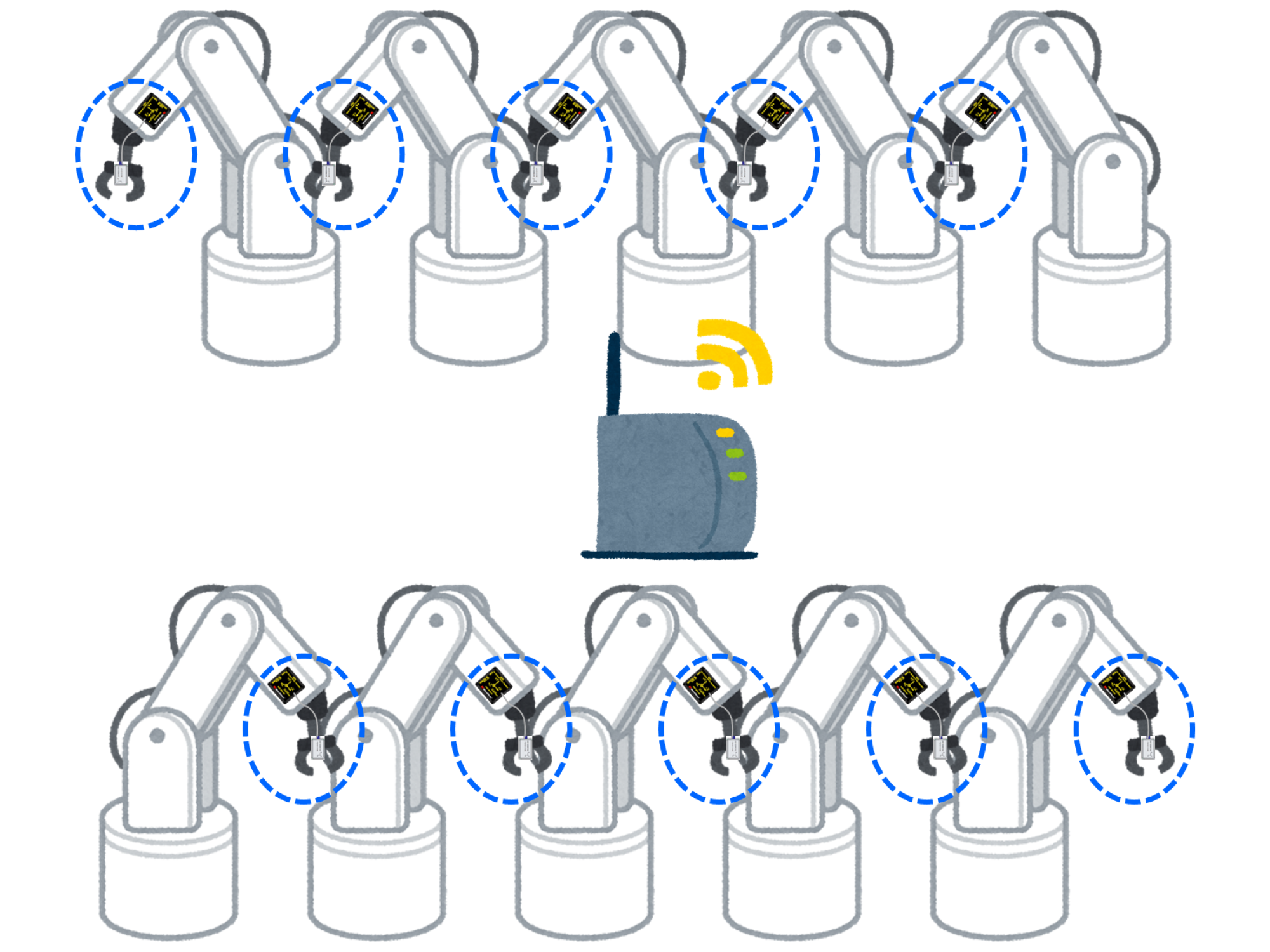 WiFi振动传感器可同时无线测量10个点的振动。